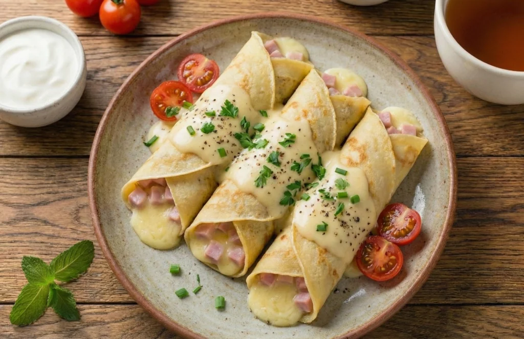 naleśniki z szynką i serem